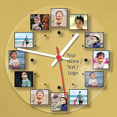 Sublimation Printed Wall Clock Customized UV Printed Designer Acrylic Wall Clock with Name/Text for Personal Sublimation Printed Wall Clock Customized UV Printed Designer Acrylic Wall Clock with Name/Text for Personal