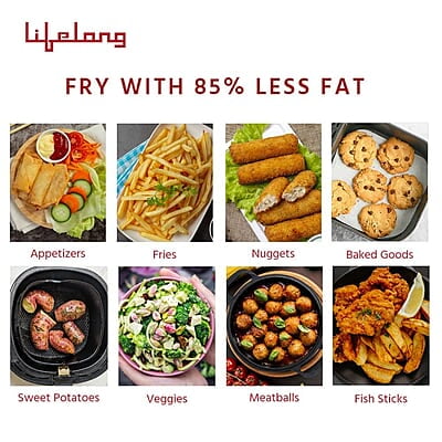 Lifelong LLHFD421 HealthyFry Pro 4.2L Digital Air Fryer with Curated 7-Preset Menu, Touch Control & Digital Display