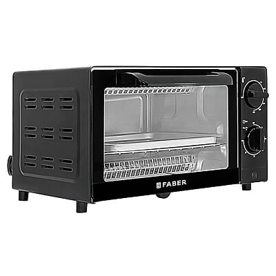 Faber 9L 1000W OTG Bake, Toast, Grill | Upper & Lower SS Heating Auto-Shut Off, Ready Bell