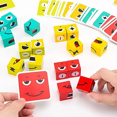 Emoji Cube Face Change Game for Kids, Learning Educational Emotion Change Blocks, Cute Face Changing Cube, Expressions Puzzles Toy for Kids Ages 3 Years and Up 54 Cards Emoji Cube Face Change Game for Kids, Learning Educational Emotion Change Blocks, Cute Face Changing Cube, Expressions Puzzles Toy for Kids Ages 3 Years and Up 54 Cards