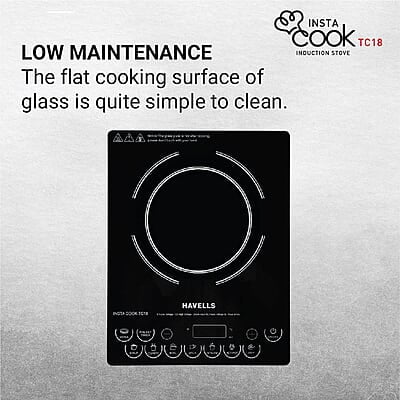 Havells Induction Cooktop Tc 18 1800 Watt (Crystal Glass, Black) Havells Induction Cooktop Tc 18 1800 Watt (Crystal Glass, Black)