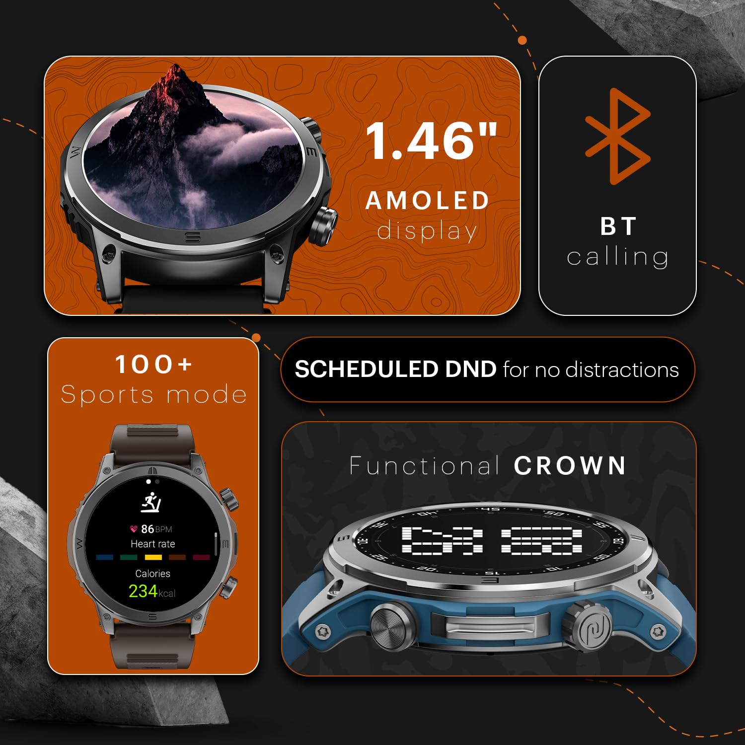 Noise Endeavour Rugged Design 1.46" AMOLED Display Smart Watch