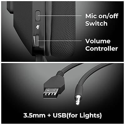 ZEBRONICS Havoc Premium Gaming Over Ear Headphone with Dolby Atmos Subscription, 50mm Neodymium Drivers, Extra Soft Ear Cushion, Suspension Headband,Braided Cable