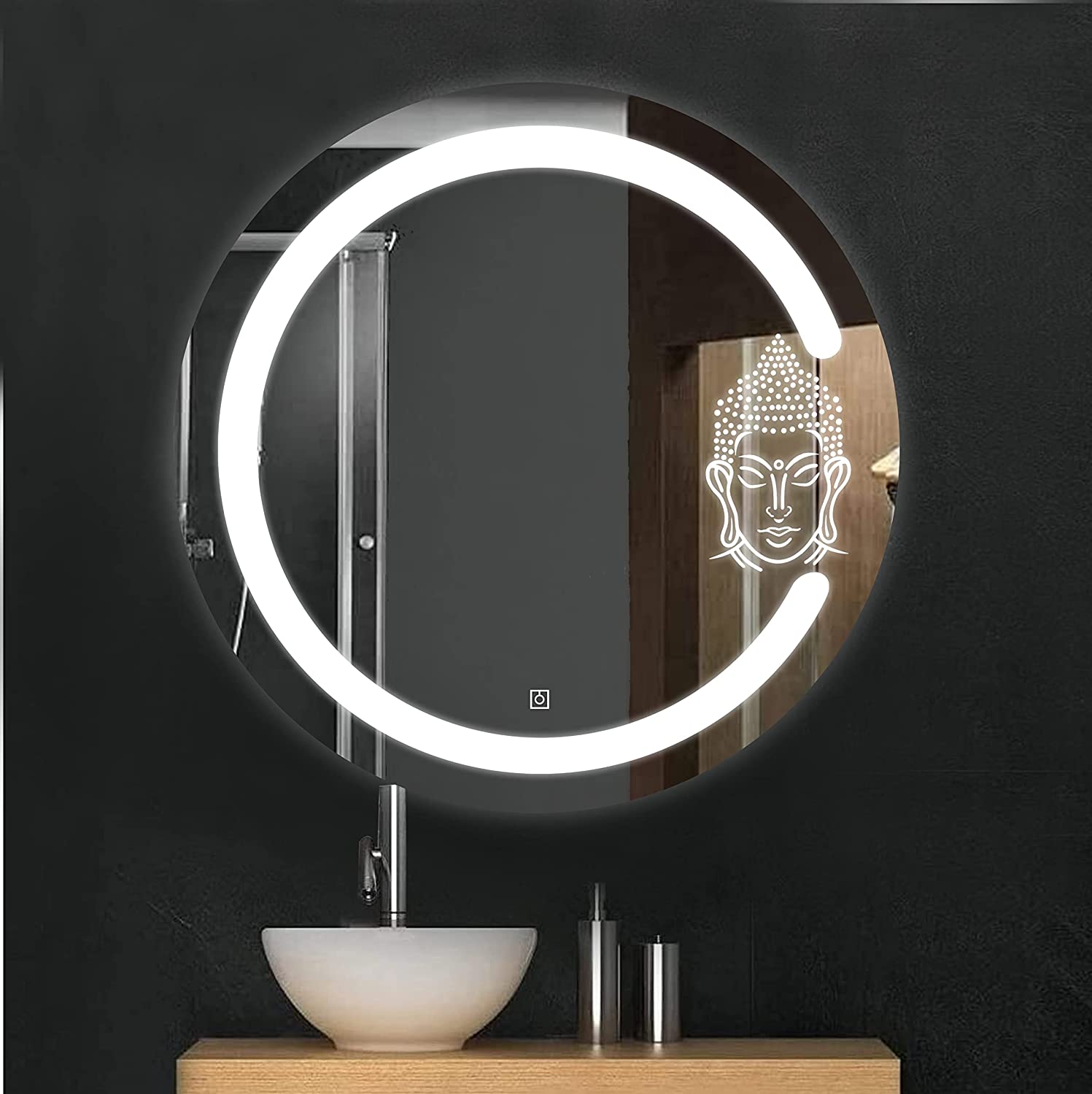 Round LED Touch Sensor Mirror 007