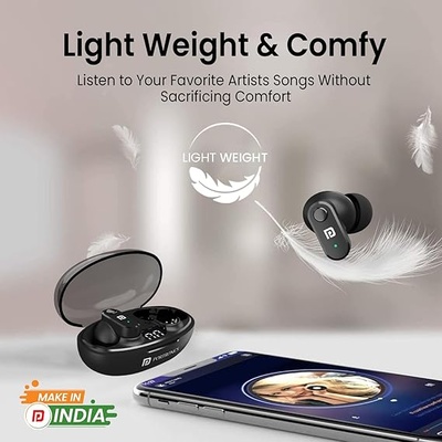 Portronics Harmonics Twins S16 in Ear Wireless TWS Earbuds with 24 Hrs Playtime, Clear Calls, Game & Music Mode, Low Latency, Bluetooth 5.3v, LED Display, Type C Fast Charging Portronics Harmonics Twins S16 in Ear Wireless TWS Earbuds with 24 Hrs Playtime, Clear Calls, Game & Music Mode, Low Latency, Bluetooth 5.3v, LED Display, Type C Fast Charging