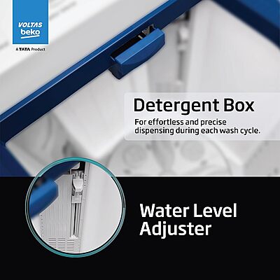 Voltas Beko, A Tata Product 8 Kg 5 Star Semi-automatic Top Load Washing Machine with Double Waterfall Technology