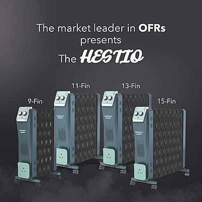 Havells Hestio 11 Wave Fin OFR 2900 Watt with 3 Heat Setting 1000W/1500W/2500W & PTC Heater 400W