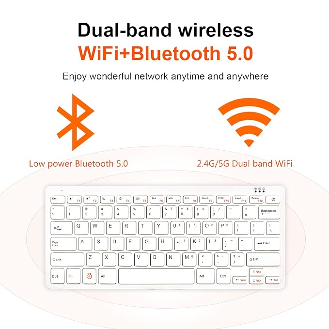 Orange Pi 800 Mini PC Kit with 4GB RAM, 64GB EMMC, Official Keyboard, 800 Keyboard (Pi 800+5V4A Power Supply) With WiFi Connection, White Orange Pi 800 Mini PC Kit with 4GB RAM, 64GB EMMC, Official Keyboard, 800 Keyboard (Pi 800+5V4A Power Supply) With WiFi Connection, White