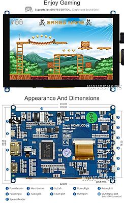 5inch Capacitive Touch Screen LCD (H), 800×480, HDMI, Various Systems Support