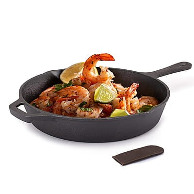 AGARO Royal Pre-Seasoned Cast Iron Frypan, 26 cm