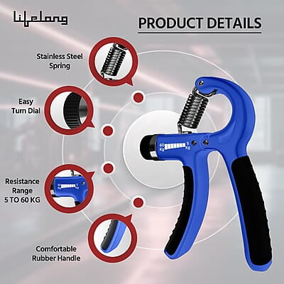 Lifelong Adjustable Hand Grip Strengthener, Hand Gripper for Men & Women for Gym Workout Lifelong Adjustable Hand Grip Strengthener, Hand Gripper for Men & Women for Gym Workout