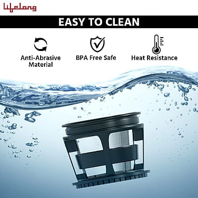 Lifelong Cold Press Juicer Blender 200 W, Slow Juicer Cold Pressed - Fruit & Vegetable Juicer