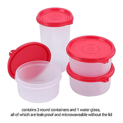 MILTON New Meal Combi Lunch Box, 3 Containers, 280 ml Each and 1 Tumbler, 400 ml