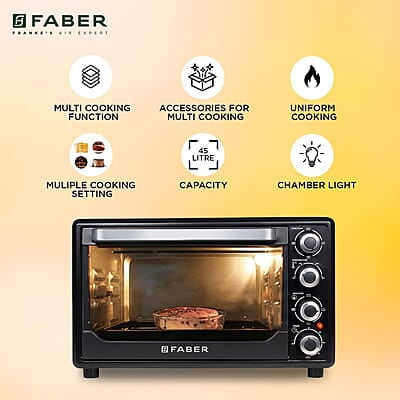 Faber FOTG BK 45 Liter (OVEN TOASTER GRILLER FOTG 45L,) Black, Medium