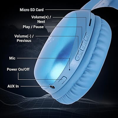 ZEBRONICS Thunder PRO Over Ear Wireless Headphone with Dual Pairing, Gaming Mode, ENC, Bluetooth, Call Function, Aux, Micro SD, Voice Assistant, Deep Bass, Up to 60h Backup