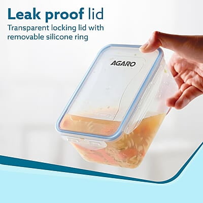 AGARO Airtight Container, Food Storage Container With Lid Leak Proof, BPA Free, Capacity 1.1L Each, Pack of 3