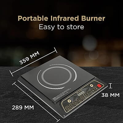 Faber Zion 1600W Induction Stove 5 Auto-Cook Functions, Auto Pan Detection, Preset Timer, Overheat Protection