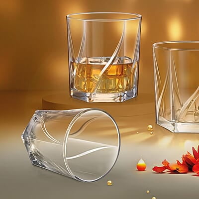 Treo by Milton Ignis On The Rocks Glass Tumbler,6 Pc Set,270 mlEach,Transparent