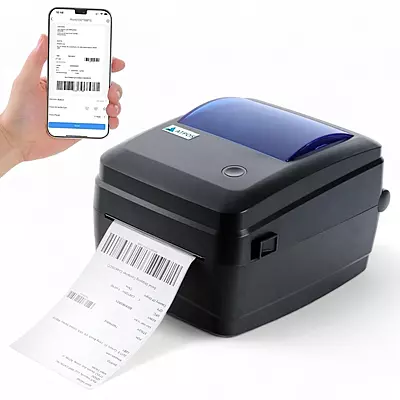 Atpos HQ450L 4 Inch (108mm) Thermal Barcode Shipping Label Sticker Printer | USB+Bluetooth Interface