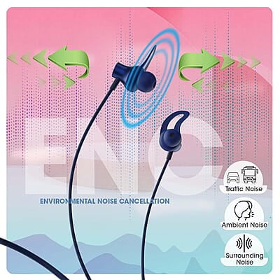 ZEBRONICS Yoga 9 with 45 Hours Backup, Bluetooth v5.2 Wireless Neckband, ENC Calling, Gaming Mode (Upto 50ms), Voice Assistant, Dual Pairing, Splash Proof and Type C