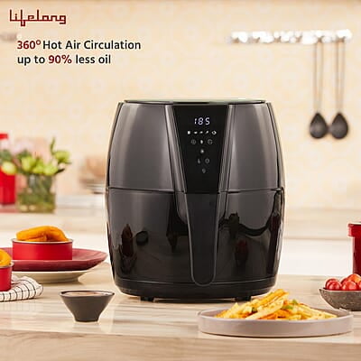 Lifelong Air Fryer  1 Year Warranty 1350W, 4.2L, Air Fryer for Home, Digital Air-Fryer with 6 Presets