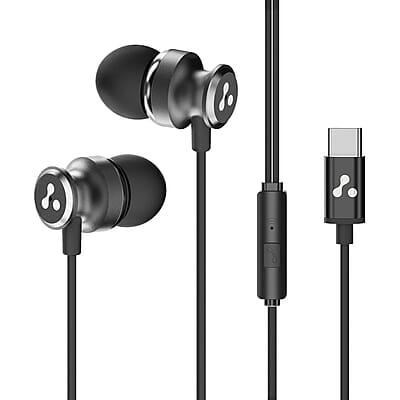 Ambrane Type-C Wired Earphones, 10Mm Bass Drivers, Inline Controls for Type C Smartphones, Iphone 15 & Laptop, 1.2M Braided Anti Tangle Wire with Mic for Clear Calling Stringz 03