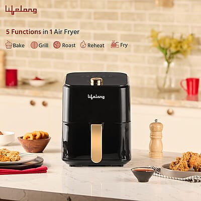 Lifelong Air Fryer 1 Year Warranty 1200W, 4L, Air Fryer for Home, Airfryer, Electric Air-Fryer with 360° Hot Air Lifelong Air Fryer 1 Year Warranty 1200W, 4L, Air Fryer for Home, Airfryer, Electric Air-Fryer with 360° Hot Air