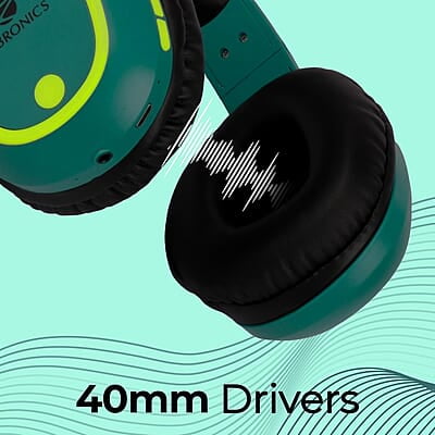 ZEBRONICS Thunder Bluetooth 5.3 Wireless Over ear Headphones with 60H Backup, Gaming Mode, Dual Pairing, ENC, AUX, Micro SD, Voice Assistant, Comfortable Earcups, Call Function