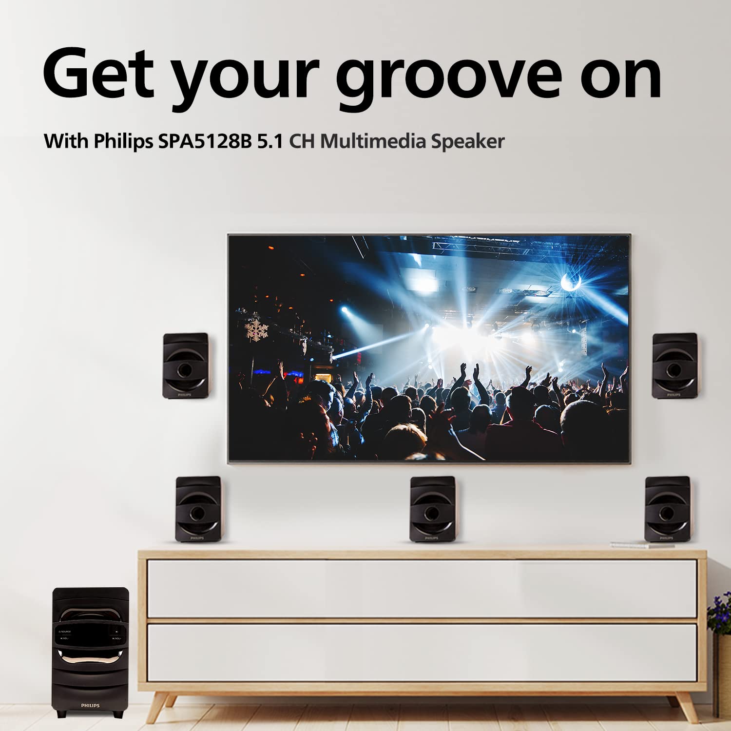 PHILIPS Audio SPA5128B 5.1 CH 40W Bluetooth Multimedia Speakers
