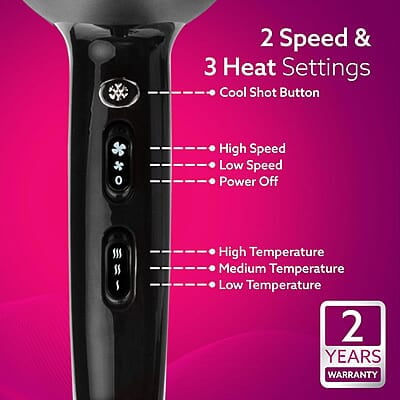 AGARO HD-1120 2000 Watts Professional Hair Dryer 2 Speed 3 Temperature Settings
