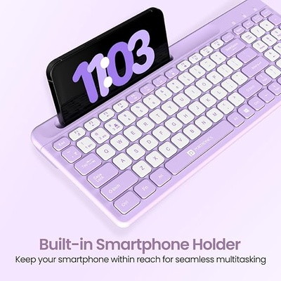Portronics Bubble Square Wireless Keyboard with Bluetooth + 2.4 GHz USB Receiver (Dual Connectivity), Pair 3 Devices Max, Multimedia Hotkeys, for Laptop, PC, Smartphone, Tablet Portronics Bubble Square Wireless Keyboard with Bluetooth + 2.4 GHz USB Receiver (Dual Connectivity), Pair 3 Devices Max, Multimedia Hotkeys, for Laptop, PC, Smartphone, Tablet