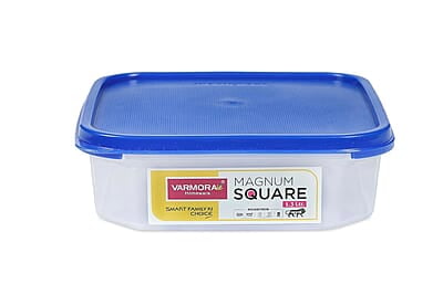 Varmora Magnum Square Smart Kitchen Storage Plastic Container – Blue Lid (1.3 Litres)(Pack of 8) Varmora Magnum Square Smart Kitchen Storage Plastic Container – Blue Lid (1.3 Litres)(Pack of 8)