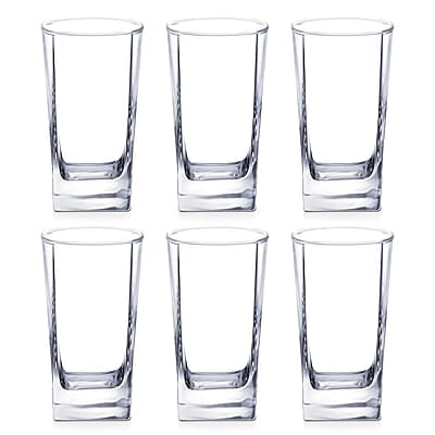 Treo By Milton Atlas Cool Glass Tumbler Set of 6, 213 ml Each, Transparent | Dishwasher Safe| Serve Whiskey | Wine | Juices | Cold Drinks | Water | Cocktails | Mixed Drinks