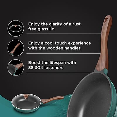 Preethi Artistic Collection Die Cast Non Stick Fry Pan, 24 cm,with Glass Lid Preethi Artistic Collection Die Cast Non Stick Fry Pan, 24 cm,with Glass Lid