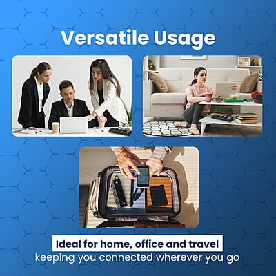 Portronics Power Plate II Extension Board - 1500W - 3 USB Ports, 3 Power Sockets, Overload Protection