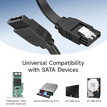 SATA III Both Side Locking Latch 6.0 Gbps Data Cable for HDD and SSD