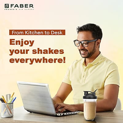 Faber Sportz Blender FSB 2-in-1 Nutrifit Nero 400W 2 PC Jar 500ML & 300ML