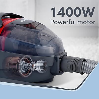 AGARO Primo Bagless Vacuum Cleaner, 1400Watts 24 kPa Suction power, 1.5L Dust Collector