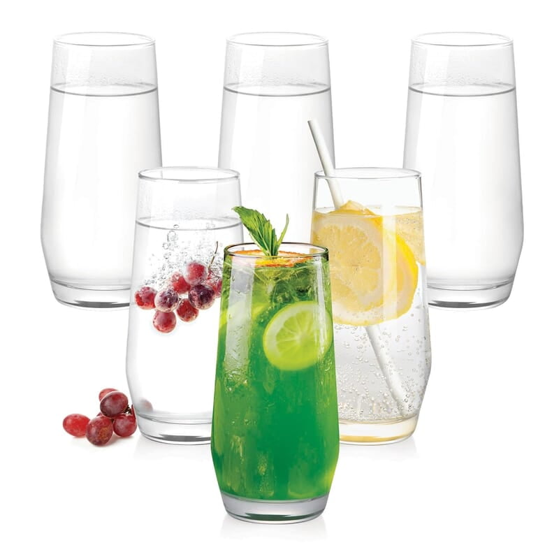 Treo by Milton Bourbon Water Tumbler, 6 Pieces Set, 330 ml Each, Transparent