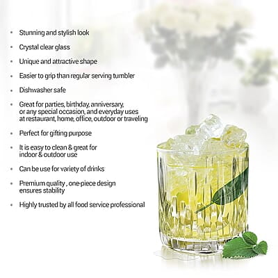 Treo by Milton Steps 225 Juice Glass Tumbler, Set of 6, 230 ml Each, Transparent