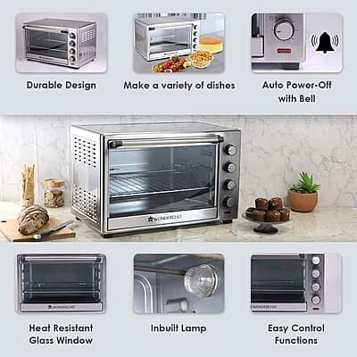 Wonderchef Oven Toaster Griller- 60 litres 6-Stage Heat Selection Bake, Grill, Roast