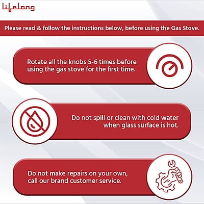 Lifelong 3 Burner Gas Stove Top for Kitchen - Manual Ignition Cooktop Modern Glass Stove for Modular Kitchen, ISI Certified Lifelong 3 Burner Gas Stove Top for Kitchen - Manual Ignition Cooktop Modern Glass Stove for Modular Kitchen, ISI Certified