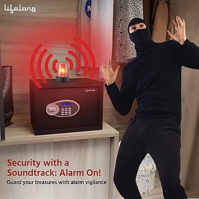 Lifelong Locker For Home&Office 34L-Digital Safe Locker Anti-Theft Alarm Electronic Keypad