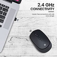 Portronics Toad 23 Wireless Optical Mouse with 2.4GHz, USB Nano Dongle, Optical Orientation, Click Wheel, Adjustable DPI(Black) Portronics Toad 23 Wireless Optical Mouse with 2.4GHz, USB Nano Dongle, Optical Orientation, Click Wheel, Adjustable DPI(Black)