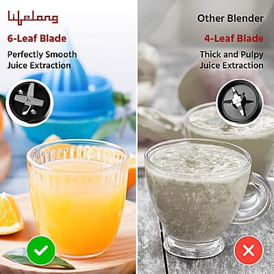 Lifelong Nutri Blender for Smoothies and Juices 100% Copper Motor- 1000 Watt with Detachable Handle 3 jars Mixer Grinder Lifelong Nutri Blender for Smoothies and Juices 100% Copper Motor- 1000 Watt with Detachable Handle 3 jars Mixer Grinder