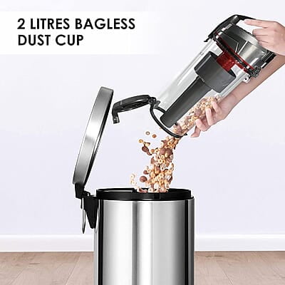 AGARO Royal Upright Bagless Vacuum Cleaner 75 Air Watts Suction Power 170° Swivel Steering