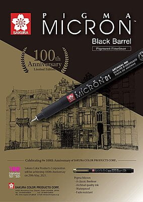 Sakura Pigma Micron Fineliner Pen, 100th Anniversary Limited Edition- Open Stock Sakura Pigma Micron Fineliner Pen, 100th Anniversary Limited Edition- Open Stock