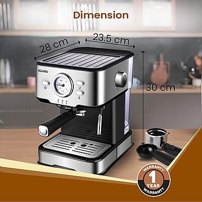 AGARO Imperial Espresso Coffee Maker, Coffee Machine, 15 Bars 1100W.