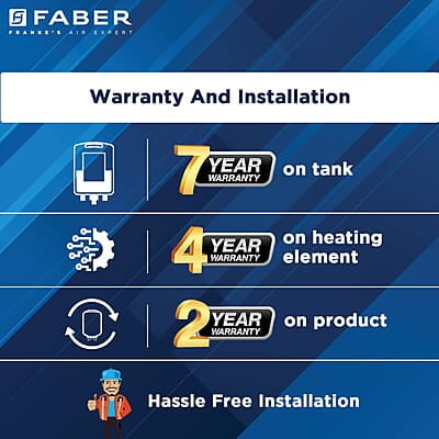 Faber Jazz Elite 35L Vertical Storage Water Geyser Heating Indicator Titanium Glassline Coated Tank 2000W Faber Jazz Elite 35L Vertical Storage Water Geyser Heating Indicator Titanium Glassline Coated Tank 2000W
