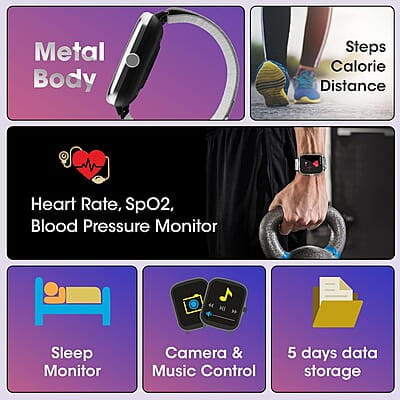 Roll over image to zoom in Zebronics DRIP Smart Watch with Bluetooth Calling, 4.3cm (1.69"), 10 Built-in & 100+ Watch Faces, 100+ Sport Modes, 4 Games, Voice Assistant, 8 Menu UI,